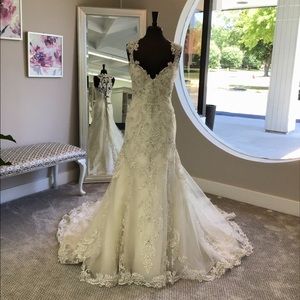 NWT Maggie Sottero Gown Style: monticella 5SR604 Color:ivory/silver Size:14